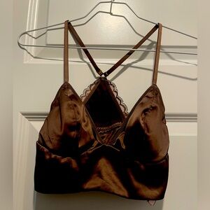 NWT - Victoria’s Secret Brown Satiny Bralette, Size smalll